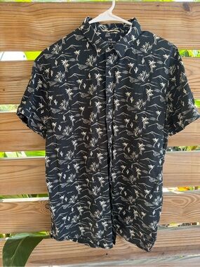 Scotch & Soda Black Short-Sleeve Desert Print Button-Up Shirt